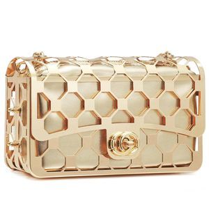Evening Bag Elegant Clutch Purse Exquisite Velvet Metal Hollow Out :]